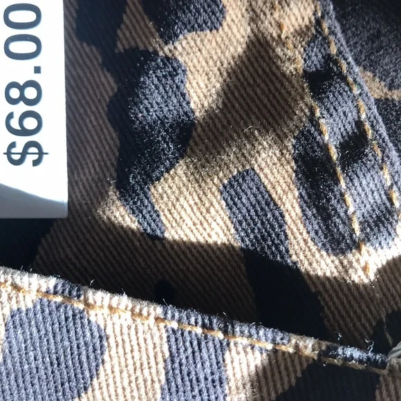 JEANS SIZE 10/30 LEOPARD SKINNY VINTAGE DISTRESSED.5 pockets w golden zip NWT❤️ - Picture 13 of 15